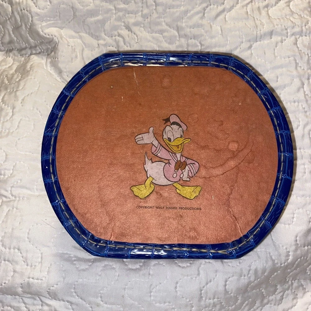 Vintage Disney Mickey Mouse Donald Duck Pluto Plane Suitcase Travel Bag Rare 50s